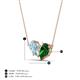 4 - Zemi 1.40 ctw Pear Shape Aquamarine and Lab Grown Emerald (7x5 mm) Toi Et Moi Pendant Necklace 