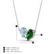 4 - Zemi 1.40 ctw Pear Shape Aquamarine and Lab Grown Emerald (7x5 mm) Toi Et Moi Pendant Necklace 