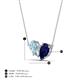 4 - Zemi 1.50 ctw Pear Shape Aquamarine and Lab Grown Blue Sapphire (7x5 mm) Toi Et Moi Pendant Necklace 