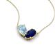5 - Zemi 1.50 ctw Pear Shape Aquamarine and Lab Grown Blue Sapphire (7x5 mm) Toi Et Moi Pendant Necklace 