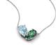 5 - Zemi 1.46 ctw Pear Shape Aquamarine and Created Alexandrite (7x5 mm) Toi Et Moi Pendant Necklace 