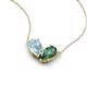 5 - Zemi 1.46 ctw Pear Shape Aquamarine and Created Alexandrite (7x5 mm) Toi Et Moi Pendant Necklace 
