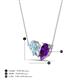 4 - Zemi 1.25 ctw Pear Shape Aquamarine and Amethyst (7x5 mm) Toi Et Moi Pendant Necklace 