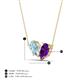 4 - Zemi 1.25 ctw Pear Shape Aquamarine and Amethyst (7x5 mm) Toi Et Moi Pendant Necklace 