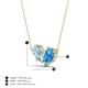 4 - Zemi 1.45 ctw Pear Shape Aquamarine and Blue Topaz (7x5 mm) Toi Et Moi Pendant Necklace 