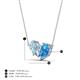 4 - Zemi 1.45 ctw Pear Shape Aquamarine and Blue Topaz (7x5 mm) Toi Et Moi Pendant Necklace 
