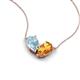 5 - Zemi 1.25 ctw Pear Shape Aquamarine and Citrine (7x5 mm) Toi Et Moi Pendant Necklace 