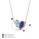 4 - Zemi 1.20 ctw Pear Shape Aquamarine and Iolite (7x5 mm) Toi Et Moi Pendant Necklace 