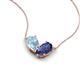 5 - Zemi 1.20 ctw Pear Shape Aquamarine and Iolite (7x5 mm) Toi Et Moi Pendant Necklace 