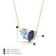 4 - Zemi 1.20 ctw Pear Shape Aquamarine and Iolite (7x5 mm) Toi Et Moi Pendant Necklace 