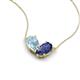 5 - Zemi 1.20 ctw Pear Shape Aquamarine and Iolite (7x5 mm) Toi Et Moi Pendant Necklace 