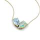 5 - Zemi 0.95 ctw Pear Shape Aquamarine and Opal (7x5 mm) Toi Et Moi Pendant Necklace 
