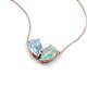 5 - Zemi 0.95 ctw Pear Shape Aquamarine and Opal (7x5 mm) Toi Et Moi Pendant Necklace 