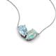 5 - Zemi 0.95 ctw Pear Shape Aquamarine and Opal (7x5 mm) Toi Et Moi Pendant Necklace 