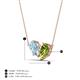 4 - Zemi 1.40 ctw Pear Shape Aquamarine and Peridot (7x5 mm) Toi Et Moi Pendant Necklace 