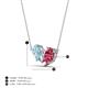 4 - Zemi 1.30 ctw Pear Shape Aquamarine and Pink Tourmaline (7x5 mm) Toi Et Moi Pendant Necklace 