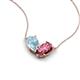 5 - Zemi 1.30 ctw Pear Shape Aquamarine and Pink Tourmaline (7x5 mm) Toi Et Moi Pendant Necklace 