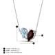 4 - Zemi 1.50 ctw Pear Shape Aquamarine and Red Garnet (7x5 mm) Toi Et Moi Pendant Necklace 
