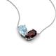 5 - Zemi 1.50 ctw Pear Shape Aquamarine and Red Garnet (7x5 mm) Toi Et Moi Pendant Necklace 
