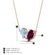 4 - Zemi 1.50 ctw Pear Shape Aquamarine and Rhodolite Garnet (7x5 mm) Toi Et Moi Pendant Necklace 