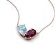 5 - Zemi 1.50 ctw Pear Shape Aquamarine and Rhodolite Garnet (7x5 mm) Toi Et Moi Pendant Necklace 