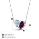 4 - Zemi 1.50 ctw Pear Shape Aquamarine and Rhodolite Garnet (7x5 mm) Toi Et Moi Pendant Necklace 
