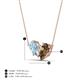 4 - Zemi 1.25 ctw Pear Shape Aquamarine and Smoky Quartz (7x5 mm) Toi Et Moi Pendant Necklace 