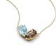 5 - Zemi 1.25 ctw Pear Shape Aquamarine and Smoky Quartz (7x5 mm) Toi Et Moi Pendant Necklace 