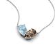 5 - Zemi 1.25 ctw Pear Shape Aquamarine and Smoky Quartz (7x5 mm) Toi Et Moi Pendant Necklace 