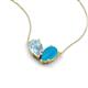 5 - Zemi 0.95 ctw Pear Shape Aquamarine and Turquoise (7x5 mm) Toi Et Moi Pendant Necklace 
