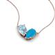 5 - Zemi 0.95 ctw Pear Shape Aquamarine and Turquoise (7x5 mm) Toi Et Moi Pendant Necklace 