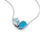 5 - Zemi 0.95 ctw Pear Shape Aquamarine and Turquoise (7x5 mm) Toi Et Moi Pendant Necklace 
