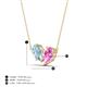 4 - Zemi 1.50 ctw Pear Shape Aquamarine and Lab Grown Pink Sapphire (7x5 mm) Toi Et Moi Pendant Necklace 