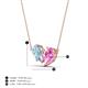 4 - Zemi 1.50 ctw Pear Shape Aquamarine and Lab Grown Pink Sapphire (7x5 mm) Toi Et Moi Pendant Necklace 