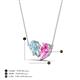 4 - Zemi 1.50 ctw Pear Shape Aquamarine and Lab Grown Pink Sapphire (7x5 mm) Toi Et Moi Pendant Necklace 