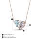 4 - Zemi 1.40 ctw Pear Shape Aquamarine and GIA Certified Natural Diamond (7x5 mm) Toi Et Moi Pendant Necklace 