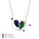 4 - Zemi 1.70 ctw Pear Shape Lab Grown Blue Sapphire and Lab Grown Emerald (7x5 mm) Toi Et Moi Pendant Necklace 