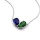 5 - Zemi 1.70 ctw Pear Shape Lab Grown Blue Sapphire and Lab Grown Emerald (7x5 mm) Toi Et Moi Pendant Necklace 