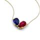 5 - Zemi 1.85 ctw Pear Shape Lab Grown Blue Sapphire and Lab Grown Ruby (7x5 mm) Toi Et Moi Pendant Necklace 