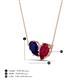 4 - Zemi 1.85 ctw Pear Shape Lab Grown Blue Sapphire and Lab Grown Ruby (7x5 mm) Toi Et Moi Pendant Necklace 
