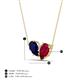 4 - Zemi 1.85 ctw Pear Shape Lab Grown Blue Sapphire and Lab Grown Ruby (7x5 mm) Toi Et Moi Pendant Necklace 