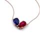 5 - Zemi 1.85 ctw Pear Shape Lab Grown Blue Sapphire and Lab Grown Ruby (7x5 mm) Toi Et Moi Pendant Necklace 