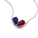 5 - Zemi 1.85 ctw Pear Shape Lab Grown Blue Sapphire and Lab Grown Ruby (7x5 mm) Toi Et Moi Pendant Necklace 