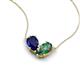 5 - Zemi 1.76 ctw Pear Shape Lab Grown Blue Sapphire and Created Alexandrite (7x5 mm) Toi Et Moi Pendant Necklace 