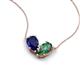 5 - Zemi 1.76 ctw Pear Shape Lab Grown Blue Sapphire and Created Alexandrite (7x5 mm) Toi Et Moi Pendant Necklace 
