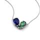 5 - Zemi 1.76 ctw Pear Shape Lab Grown Blue Sapphire and Created Alexandrite (7x5 mm) Toi Et Moi Pendant Necklace 