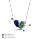 4 - Zemi 1.76 ctw Pear Shape Lab Grown Blue Sapphire and Created Alexandrite (7x5 mm) Toi Et Moi Pendant Necklace 