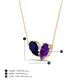 4 - Zemi 1.55 ctw Pear Shape Lab Grown Blue Sapphire and Amethyst (7x5 mm) Toi Et Moi Pendant Necklace 