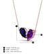 4 - Zemi 1.55 ctw Pear Shape Lab Grown Blue Sapphire and Amethyst (7x5 mm) Toi Et Moi Pendant Necklace 