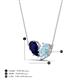 4 - Zemi 1.50 ctw Pear Shape Lab Grown Blue Sapphire and Aquamarine (7x5 mm) Toi Et Moi Pendant Necklace 